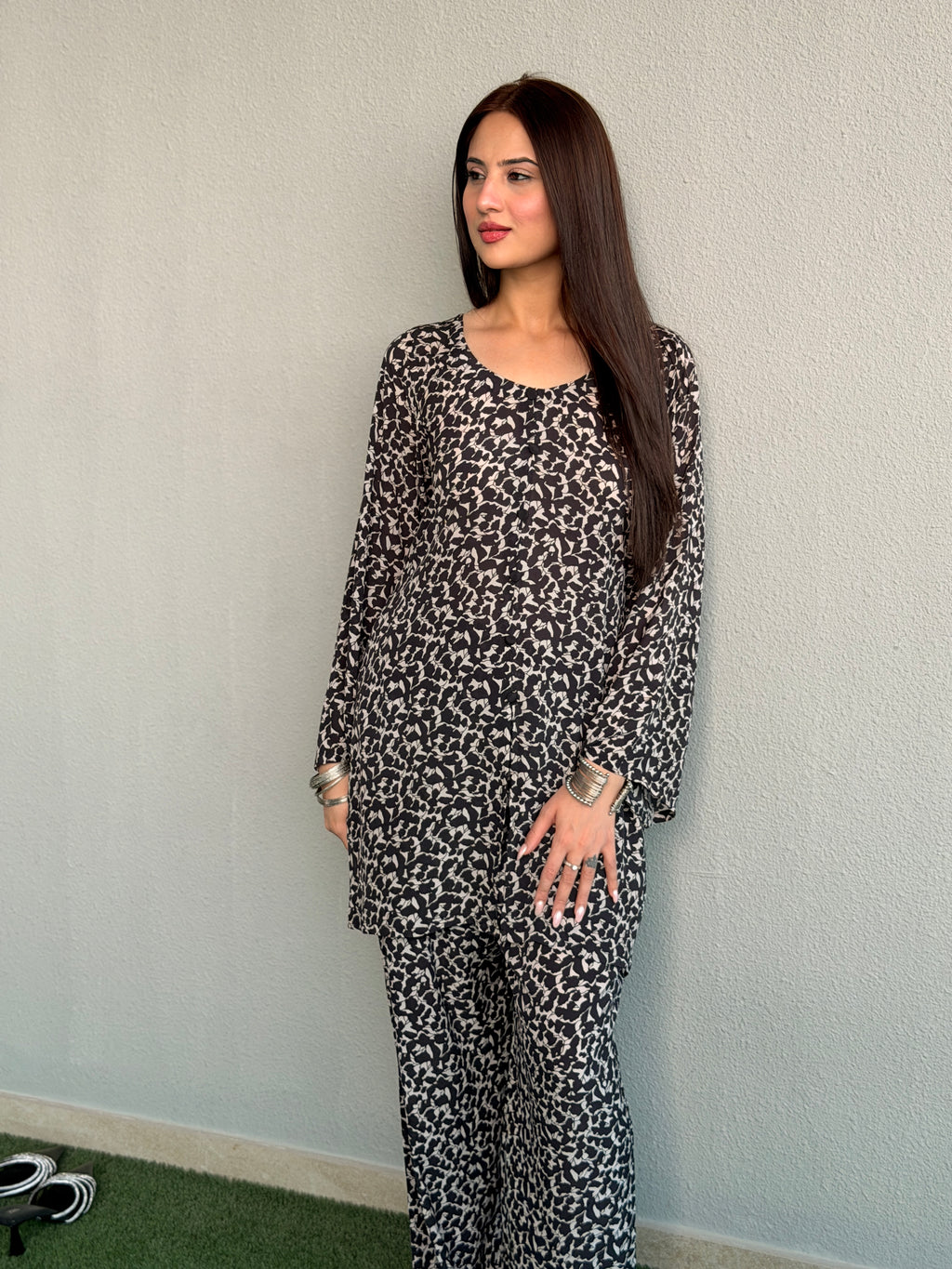 Black & White Printed Co-ord Set