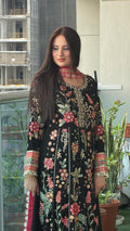 Black Floral Embroidered Anarkali
